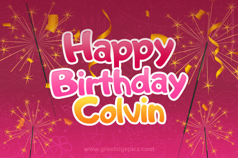 Happy Birthday Colvin Image with sparklers