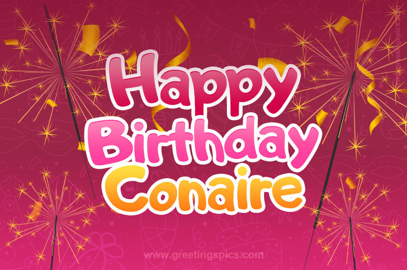 Happy Birthday Conaire Image with sparklers