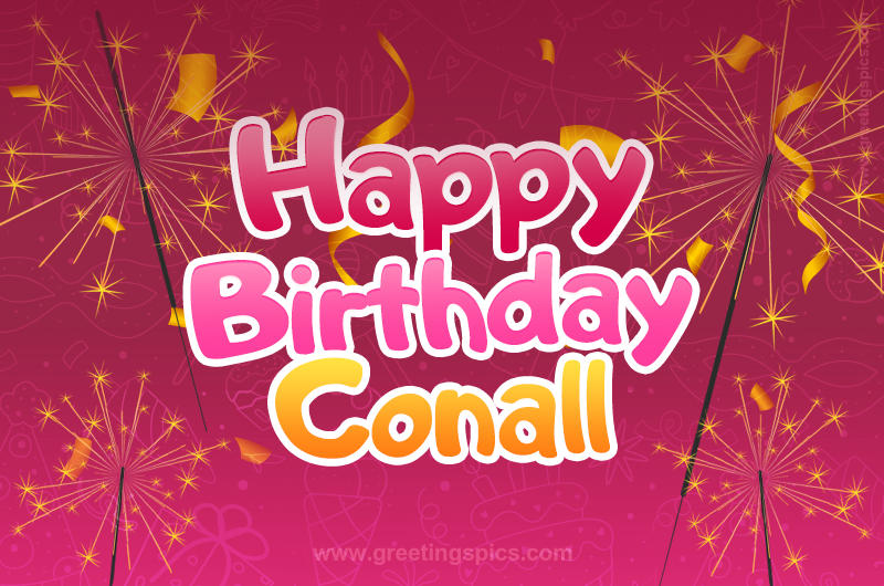 Happy Birthday Conall Image with sparklers