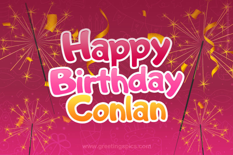 Happy Birthday Conlan Image with sparklers