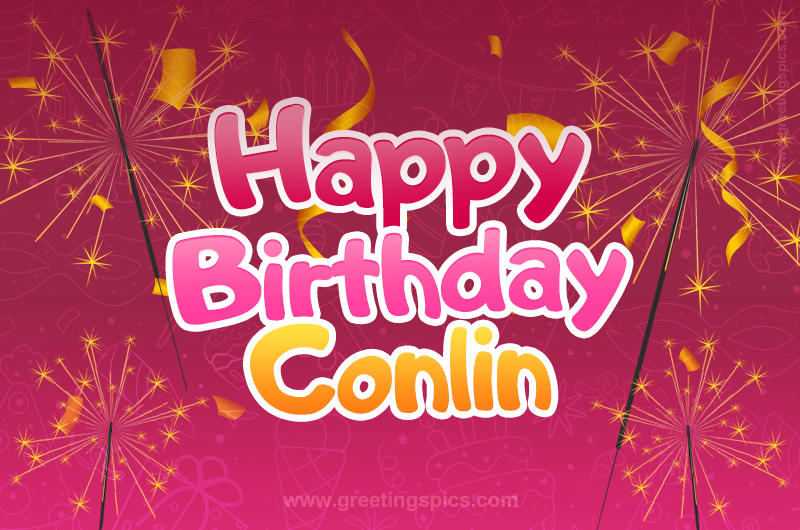 Happy Birthday Conlin Image with sparklers