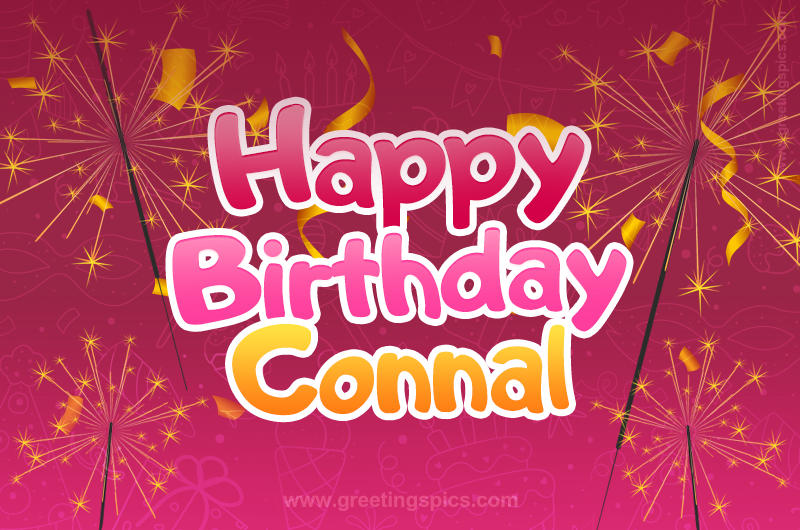 Happy Birthday Connal Image with sparklers