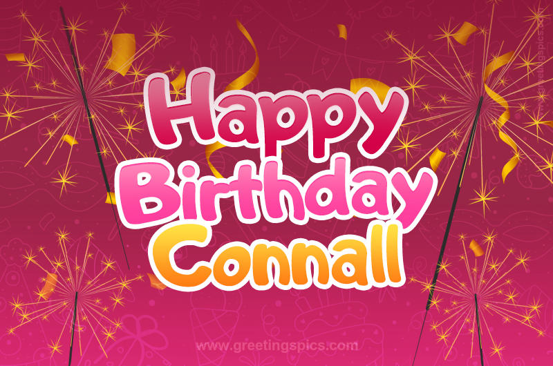 Happy Birthday Connall Image with sparklers