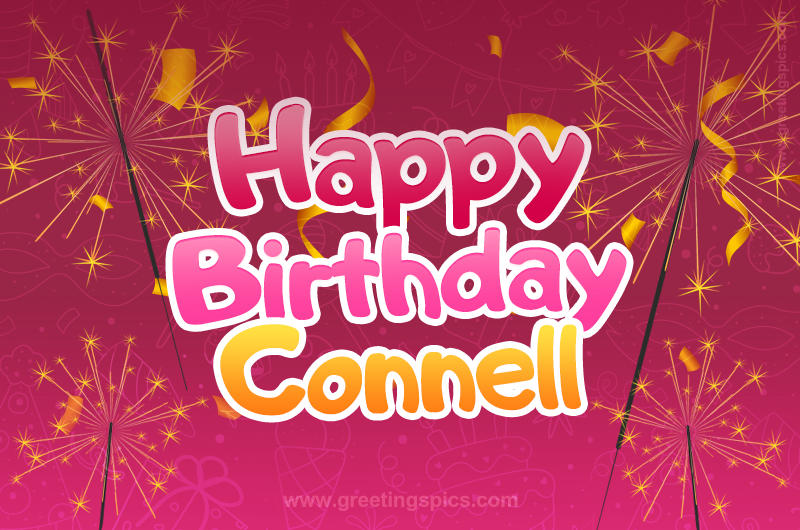 Happy Birthday Connell Image with sparklers