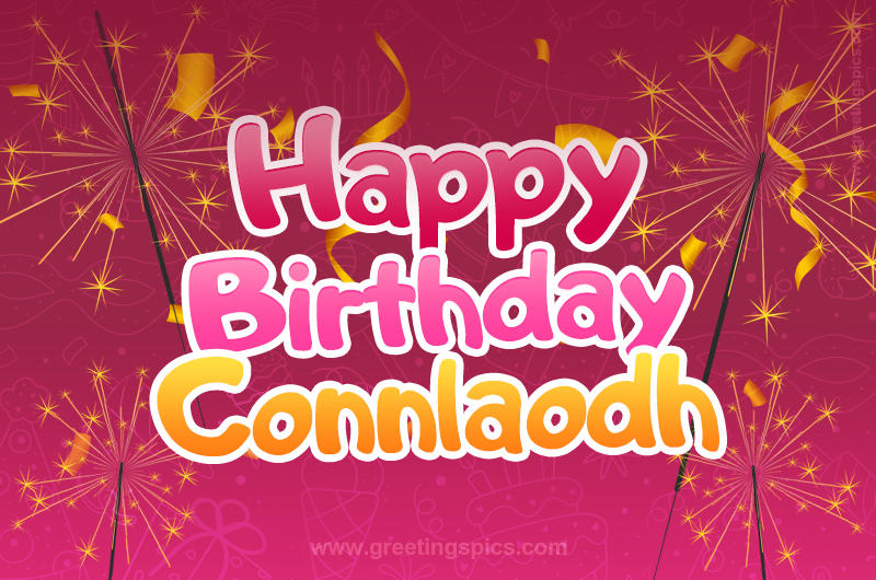 Happy Birthday Connlaodh Image with sparklers