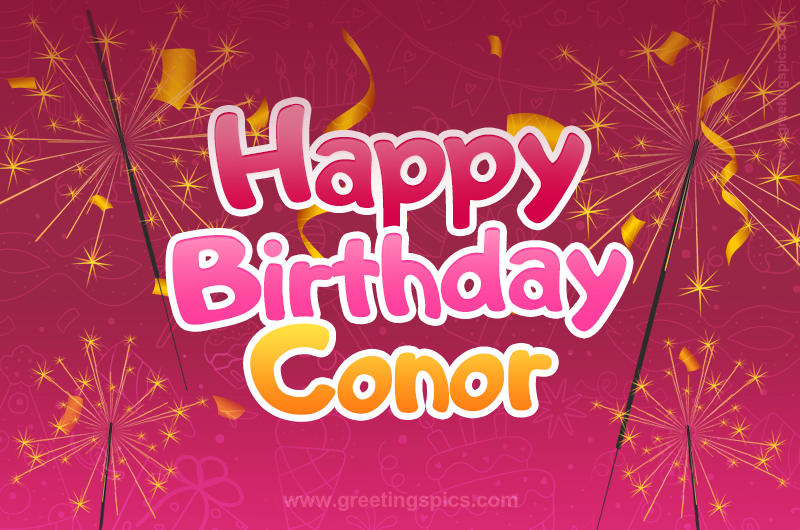 Happy Birthday Conor Image with sparklers