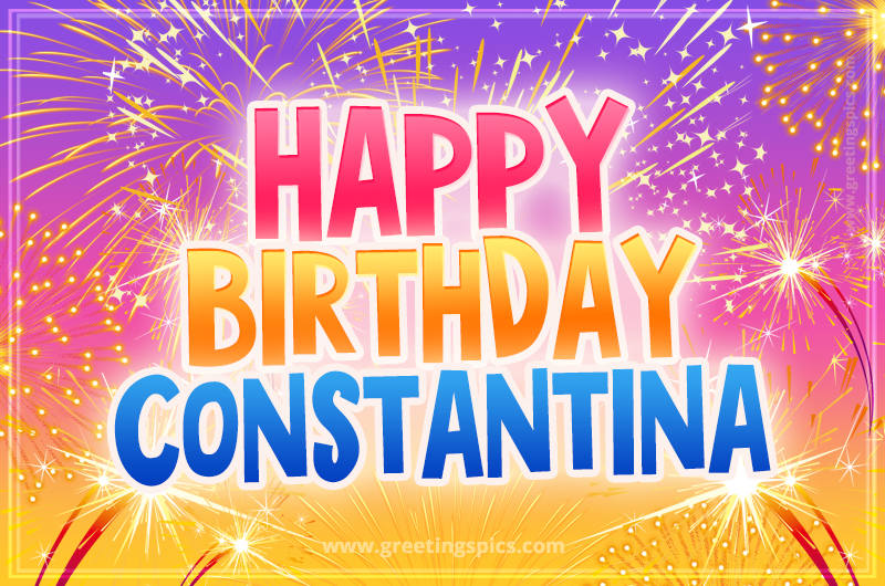 Happy Birthday Constantina Picture with fireworks