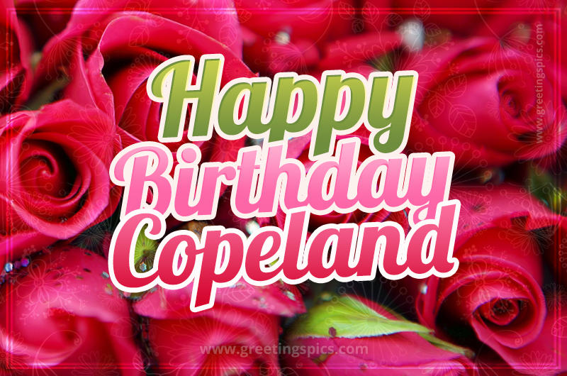 Happy Birthday Copeland beautiful Image with red roses