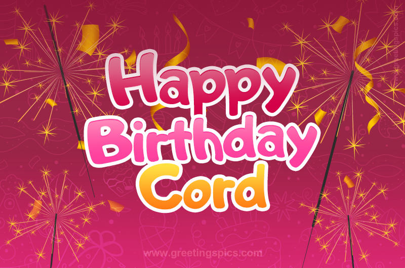 Happy Birthday Cord Image with sparklers