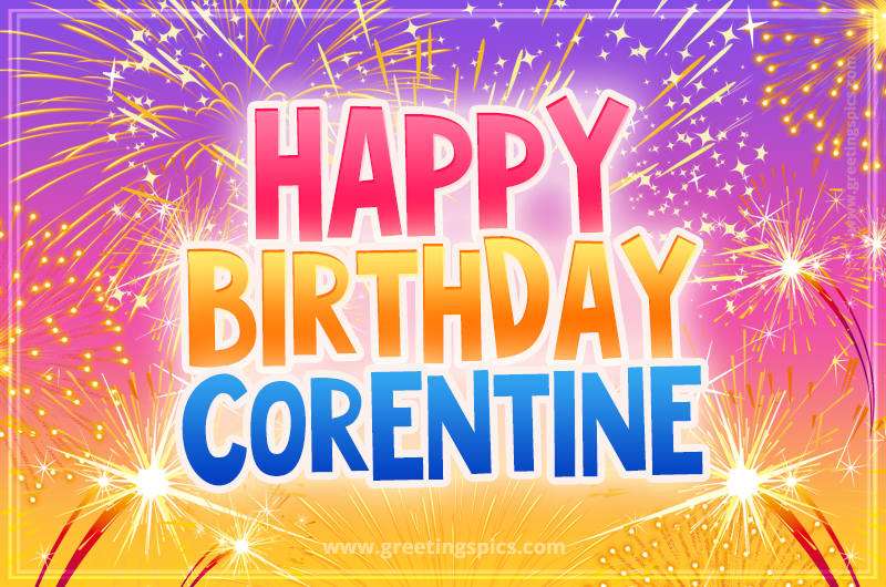 Happy Birthday Corentine Picture with fireworks