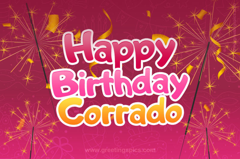 Happy Birthday Corrado Image with sparklers