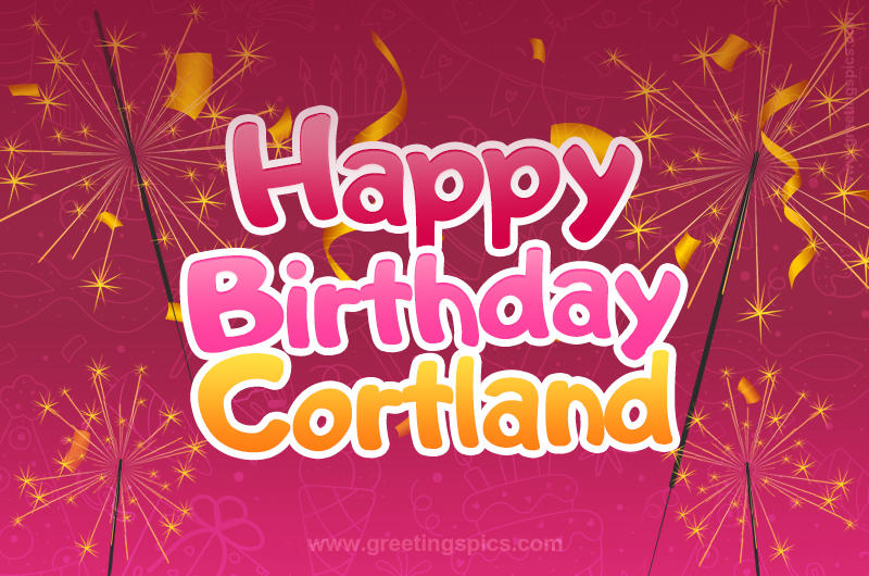 Happy Birthday Cortland Image with sparklers