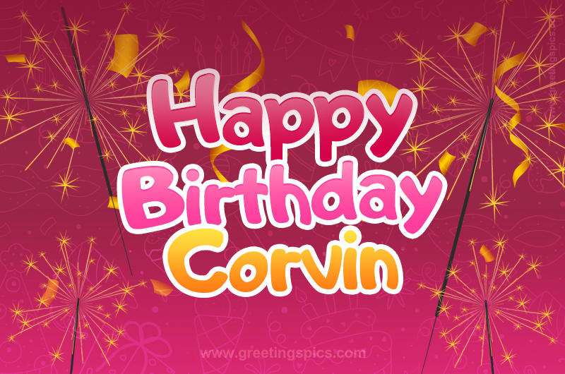 Happy Birthday Corvin Image with sparklers