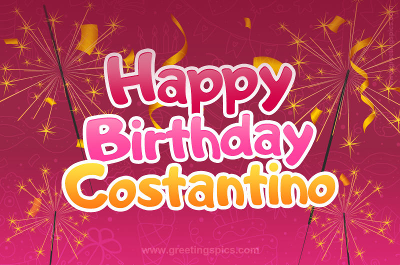 Happy Birthday Costantino Image with sparklers