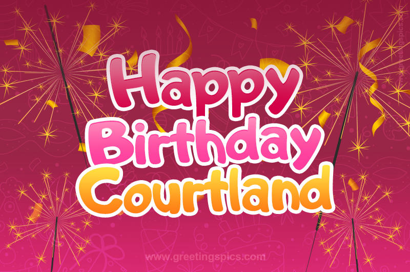 Happy Birthday Courtland Image with sparklers