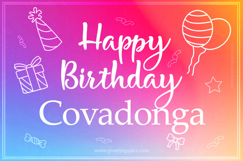 Colorful Happy Birthday Card For Covadonga