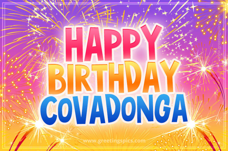 Happy Birthday Covadonga Picture with fireworks