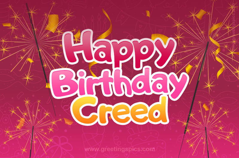 Happy Birthday Creed Image with sparklers