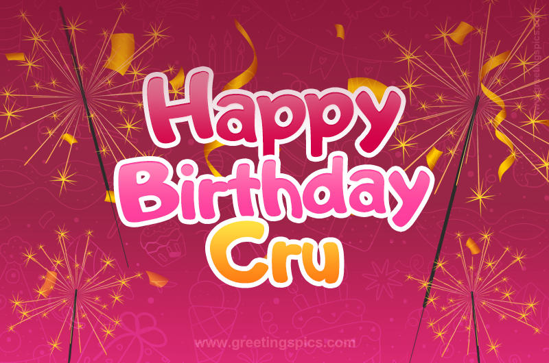 Happy Birthday Cru Image with sparklers