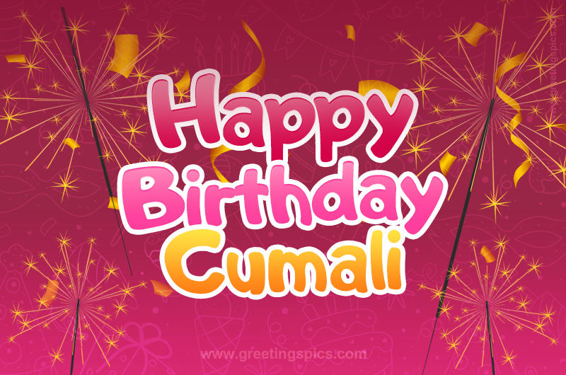 Happy Birthday Cumali Image with sparklers