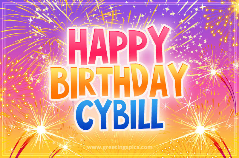 Happy Birthday Cybill Picture with fireworks