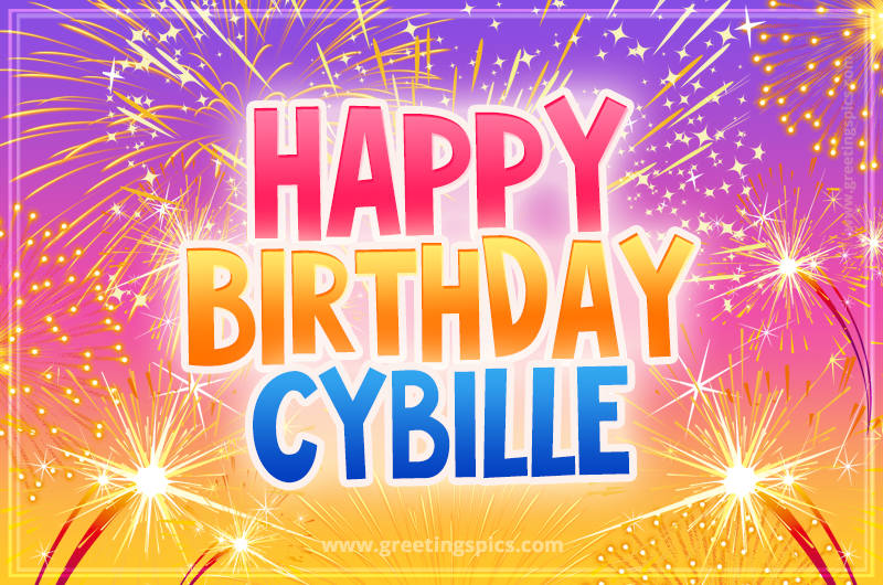 Happy Birthday Cybille Picture with fireworks