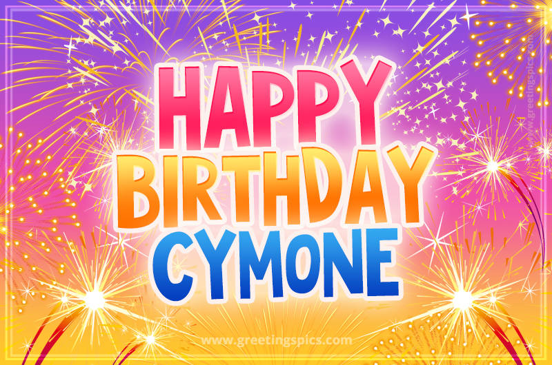 Happy Birthday Cymone Picture with fireworks