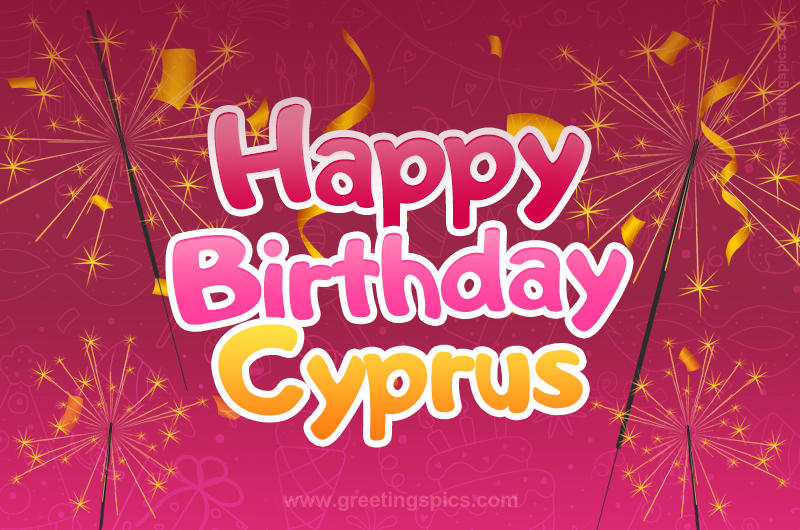 Happy Birthday Cyprus Image with sparklers