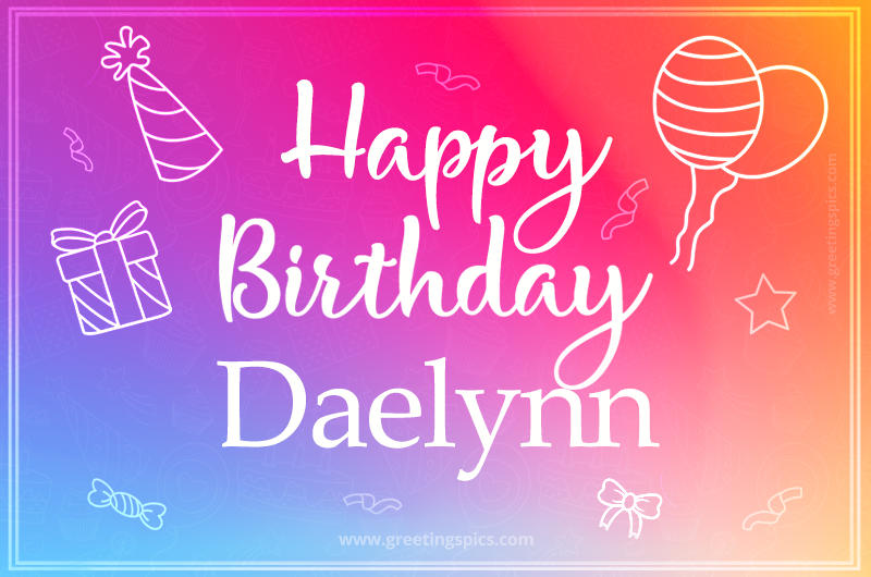 Colorful Happy Birthday Card For Daelynn