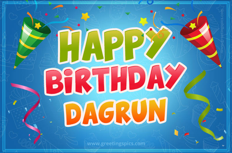 Happy Birthday Dagrun picture with confetti and party poppers