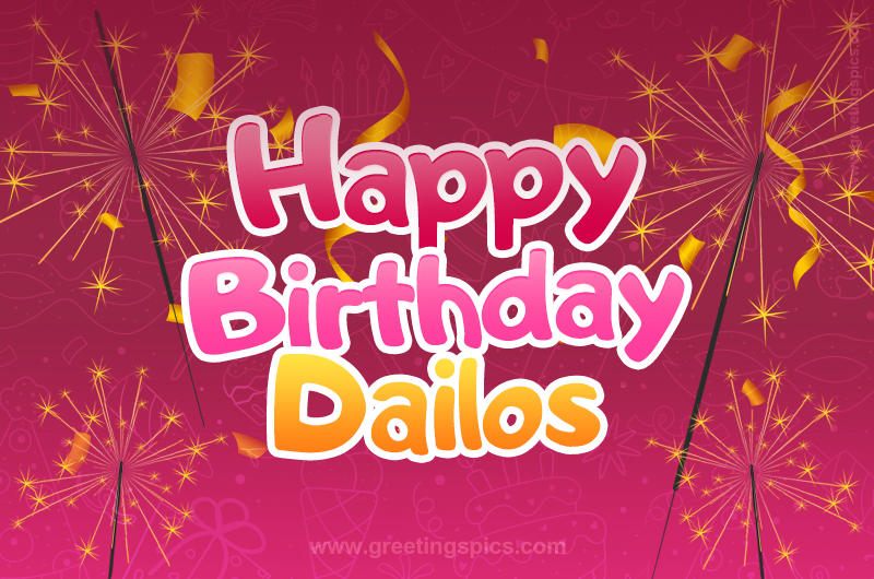 Happy Birthday Dailos Image with sparklers