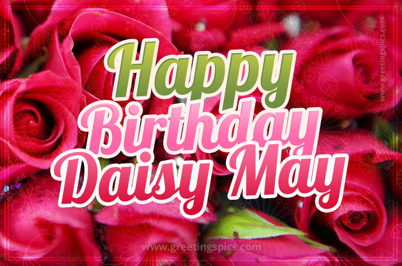 Happy Birthday Daisy May beautiful Image with red roses