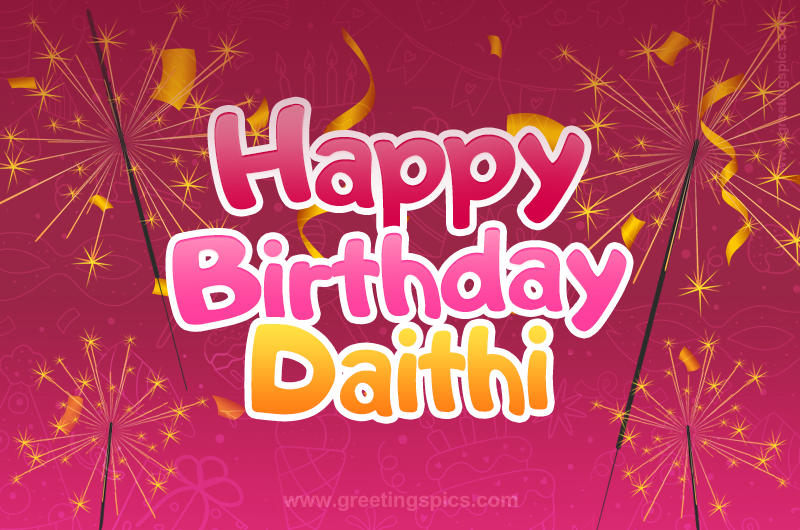 Happy Birthday Daithi Image with sparklers