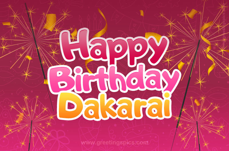 Happy Birthday Dakarai Image with sparklers