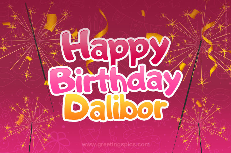 Happy Birthday Dalibor Image with sparklers