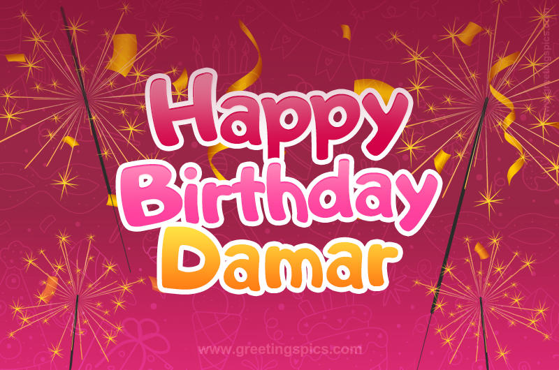 Happy Birthday Damar Image with sparklers