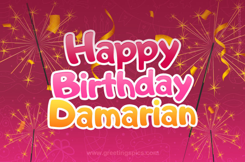 Happy Birthday Damarian Image with sparklers