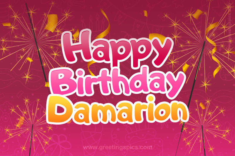 Happy Birthday Damarion Image with sparklers