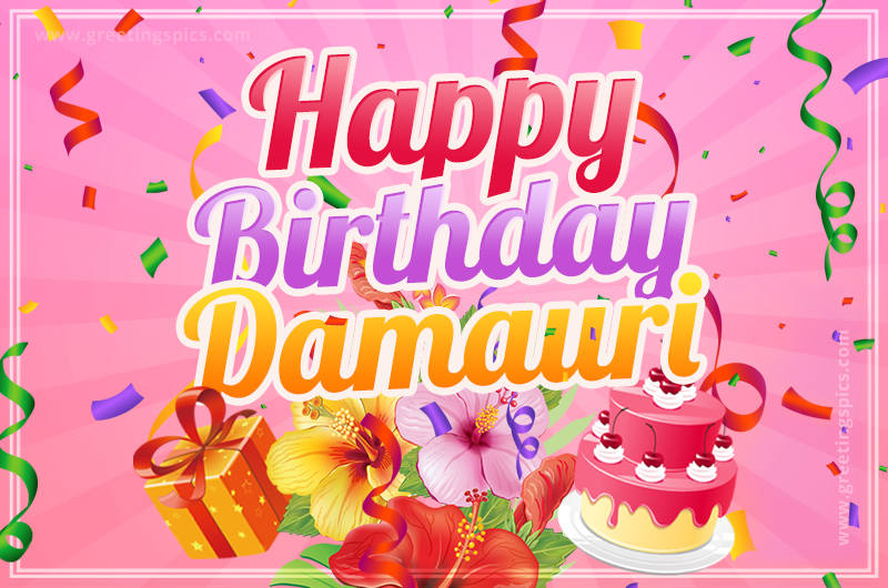 Beautiful Birthday Card for Damauri with pink background