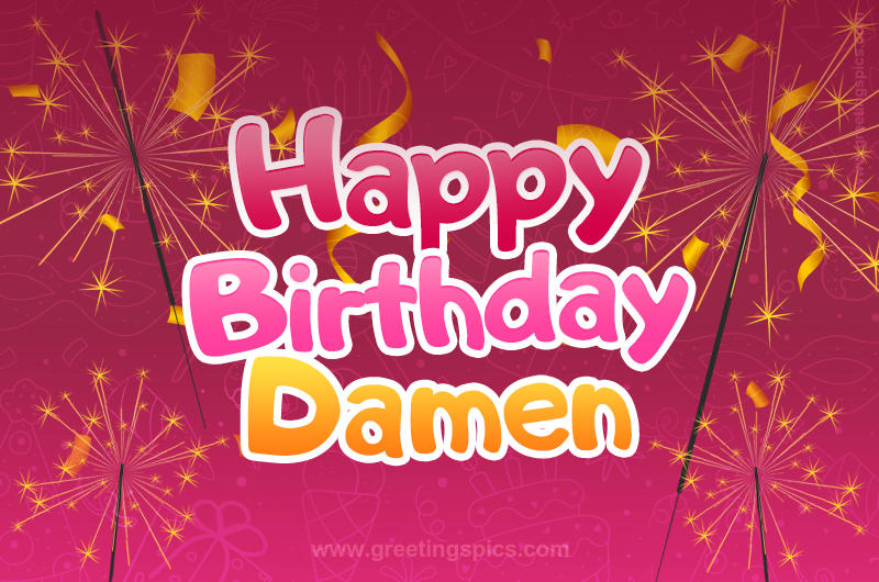 Happy Birthday Damen Image with sparklers