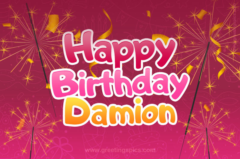 Happy Birthday Damion Image with sparklers