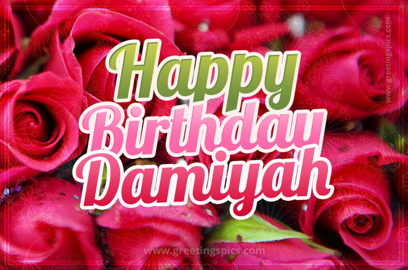 Happy Birthday Damiyah beautiful Image with red roses