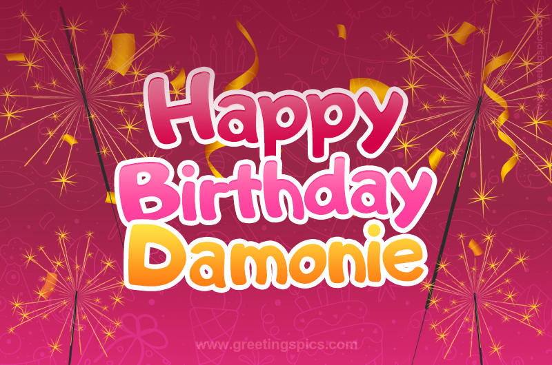 Happy Birthday Damonie Image with sparklers