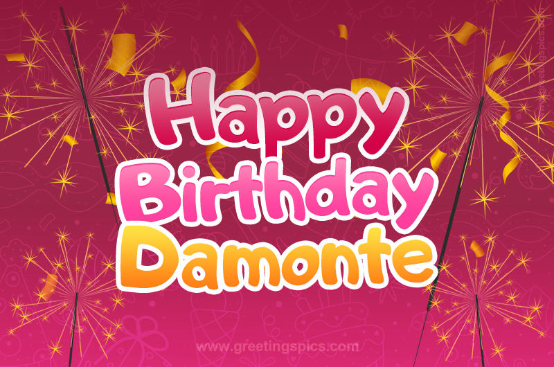 Happy Birthday Damonte Image with sparklers