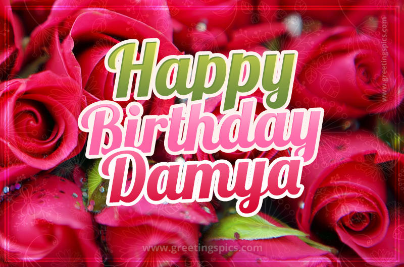 Happy Birthday Damya beautiful Image with red roses