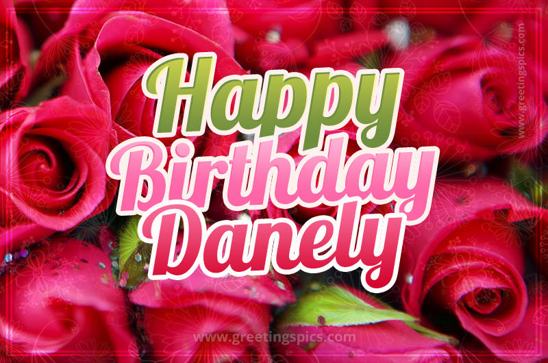 Happy Birthday Danely beautiful Image with red roses