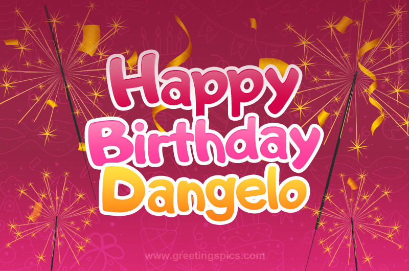 Happy Birthday Dangelo Image with sparklers