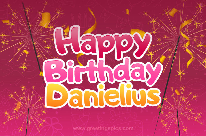 Happy Birthday Danielius Image with sparklers