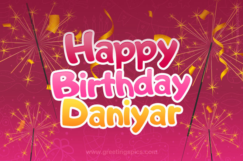 Happy Birthday Daniyar Image with sparklers