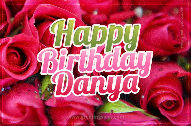 Happy Birthday Danya beautiful Image with red roses